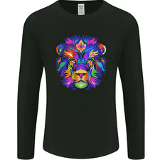 Un T-Shirt À Manches Longues Pour Hommes Lion Coloré