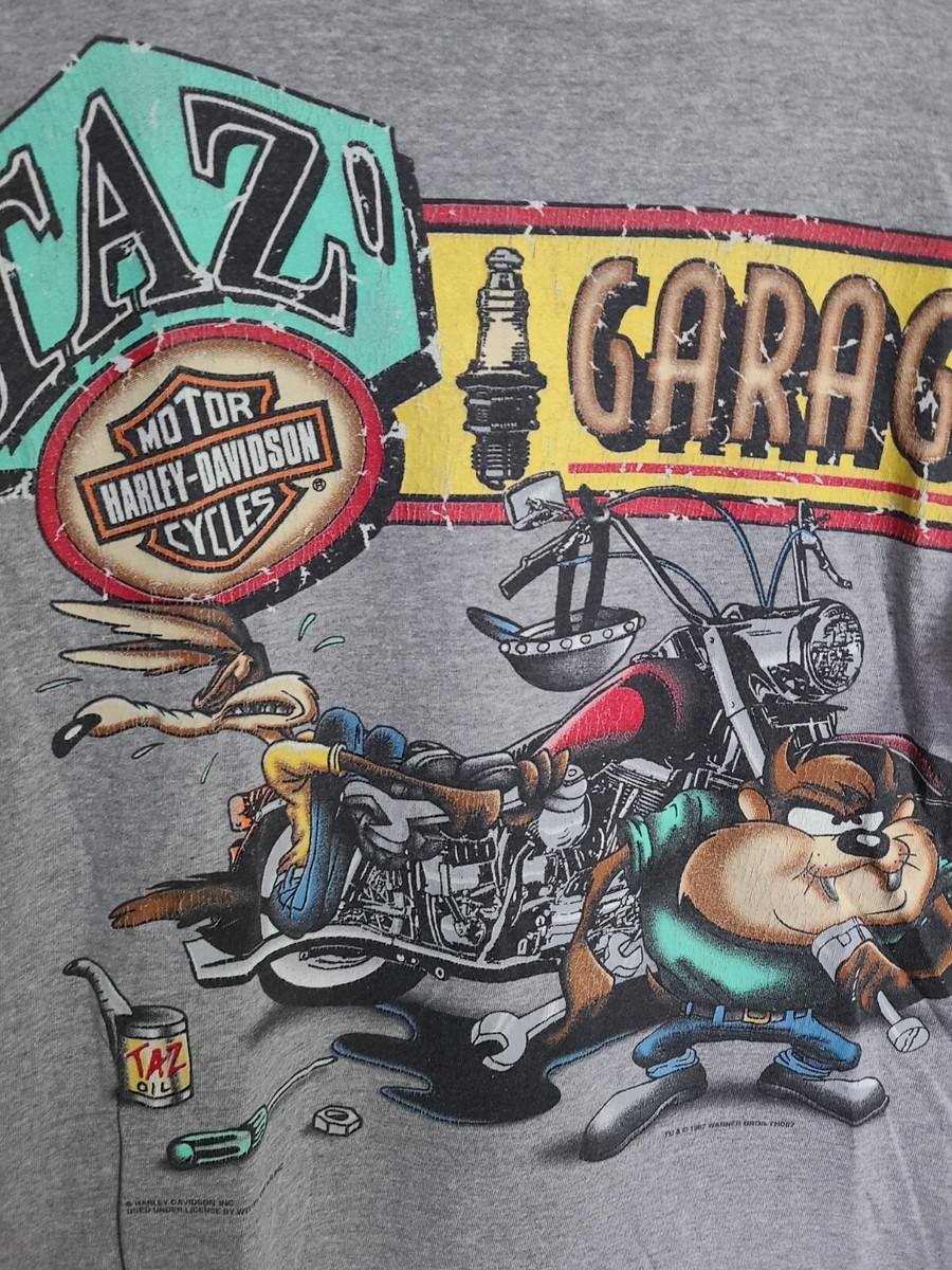 Vintage Harley Davidson Taz T-Shirt 1997 Looney Tunes Wile E Size