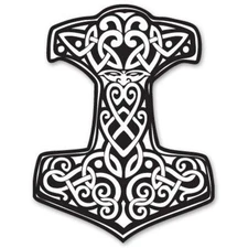 Thor's Hammer Viking Norse Ornament Car Vinyl Sticker - SELECT SIZE