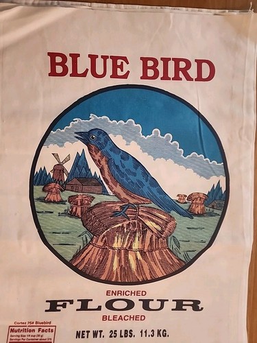 ( 3) Blue Bird Cloth Flour Sacks 25lb Cortez Colorado 14”x 25” NEW - Picture 5 of 10