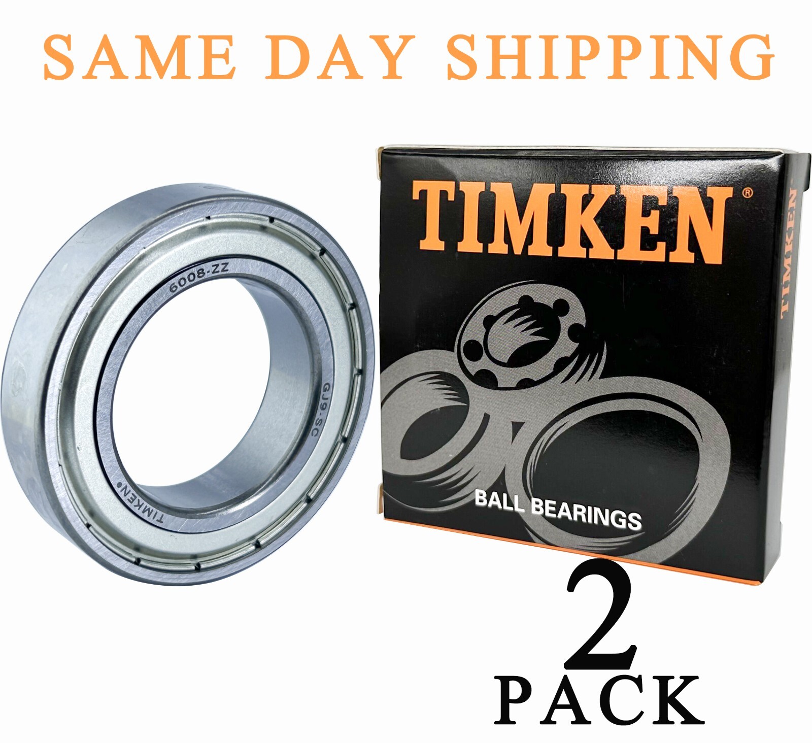 2PACK TIMKEN 6008-ZZ Sealed Ball Bearings 40x68x15mm 6008Z High Quality