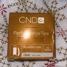 CND Performance Nail Tips Clear Size 5 Refill of 50 Deep C Curve Natural Shape