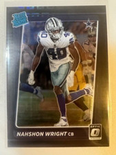 2021 Donruss Optic - Nahshon Wright COWBOYS #285 Rated Rookie Black Pandora /25