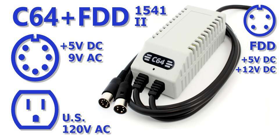 ゲームボーイ C64 FDD Dual PSU Modern Gray US - Replacement Commodore 64 +
