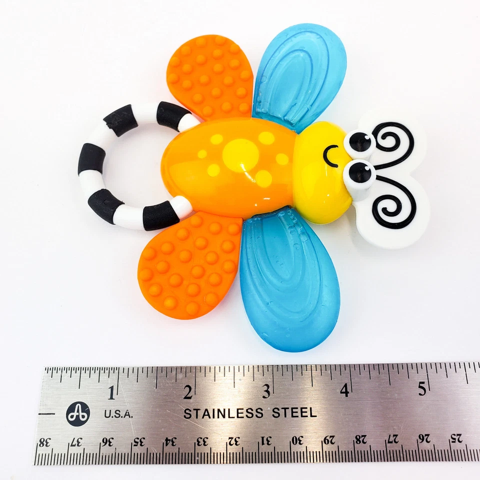 Sassy Flutterby Teether with Handle Water-filled Bumpy Texture & Baby Rattle - Image 3 of 4