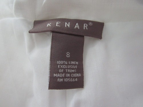Kenar Damen Hose Größe 8 Leinen weiß Baggy Kordelzug Gürtellöcher 33 x 31,5 neu ohne Etikett - Bild 7 von 8