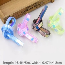 Silicone Laser Rope String Gradient Faux Leather Cord for Bag Costume Decor DIY