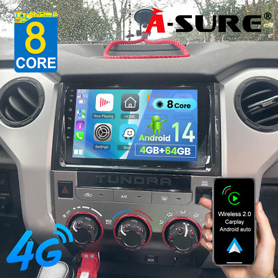 64GB Android14 For Toyota Tundra 2014-2021 CarPlay Radio Stereo GPS BT Head Unit