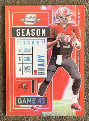 2020 Panini Contenders Optic Tom Brady #54 Season Ticket Red Prizm /125  