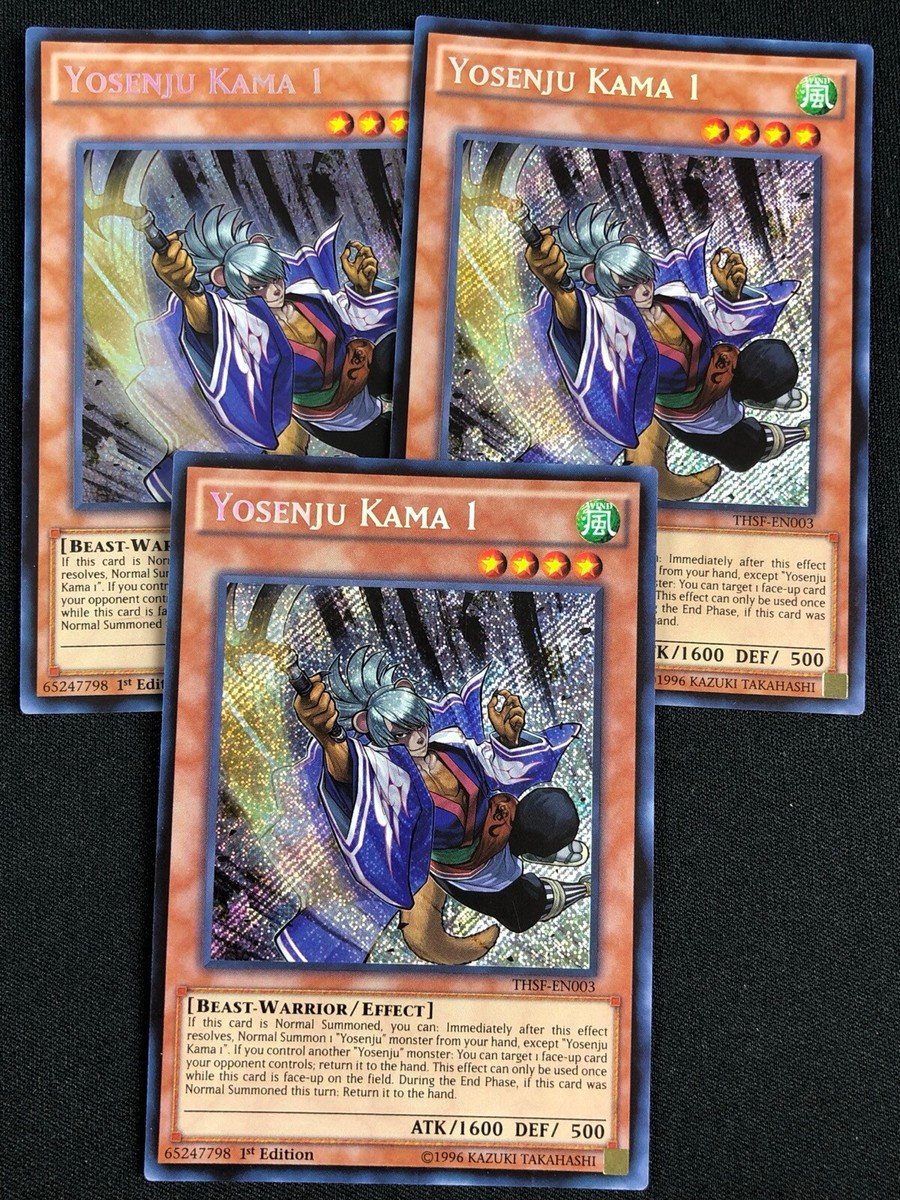 YUGIOH YOSENJU KAMA 1 THSF-EN003 1ST SECRET X3 NM