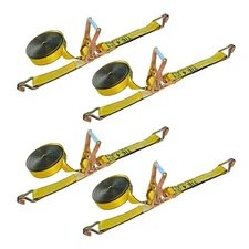 4 Pack Heavy Duty 2" x 30' Ratchet Tie Down Strap w/J Wire Hook WLL 3333 LBS