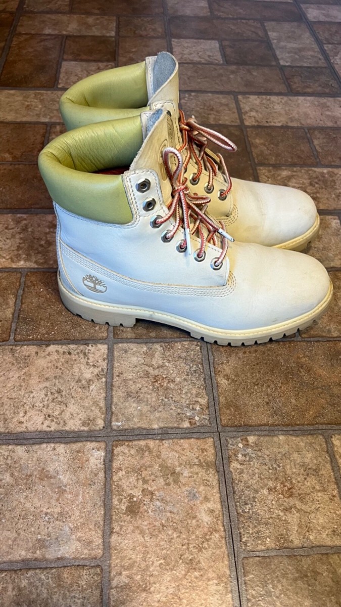 【希少】Timberland イエローブーツ　ホワイト　8W 26㎝ 希少】Timberland イエローブーツ ホワイト 8W 26㎝ - メルカリ