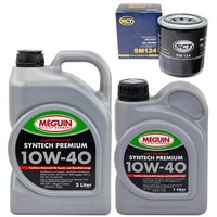 MotoröL Set SAE 10W-40 Meguin 6 Liter + ÖLfilter SM 124 FüR Subaru Tribeca 3.0