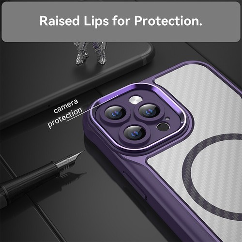For iPhone 16 Pro Max 15 14 13 Carbon Fiber Pattern Shockproof Rugged Back Case - Afbeelding 4 van 31