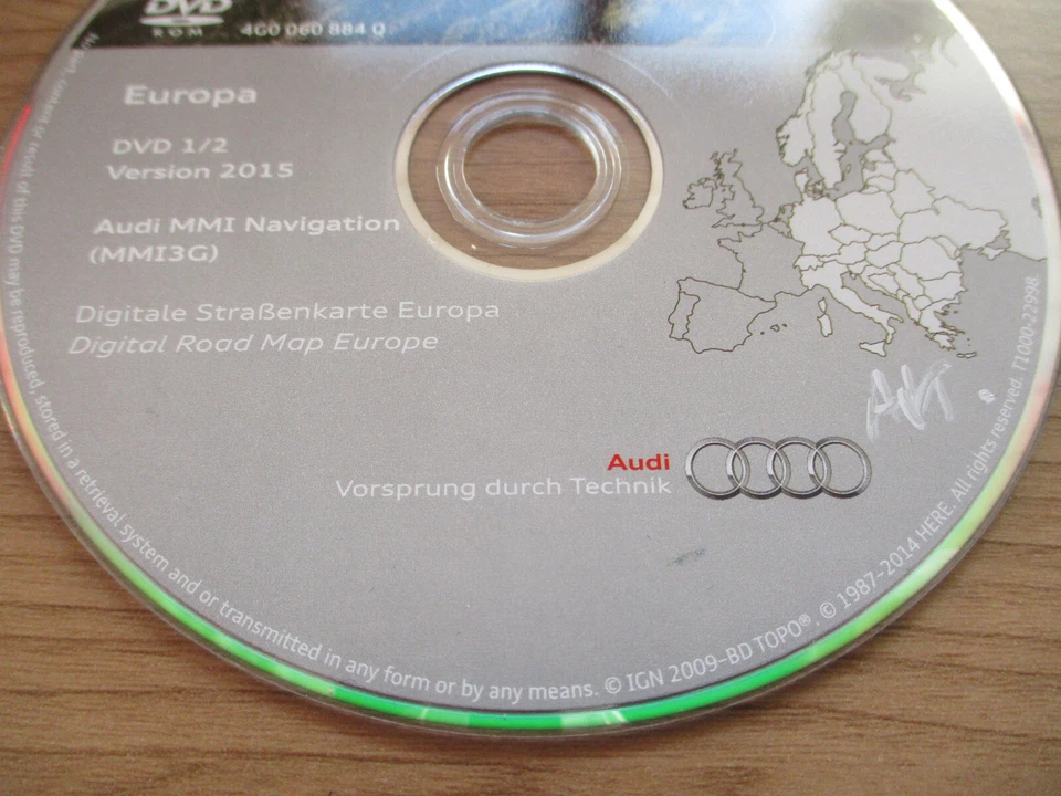 Navi Navigation DVD Karte Europe Deutschland 2015 AUDI A6 4F A8 4E 4G0060884Q - Bild 3 von 4