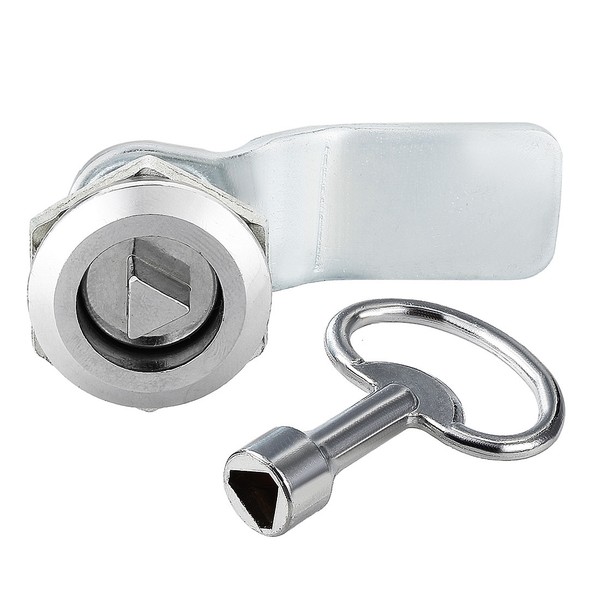 18mm Cylinder Zinc Alloy Chrome Finish Offset Cam Lock W Trikey Keyed