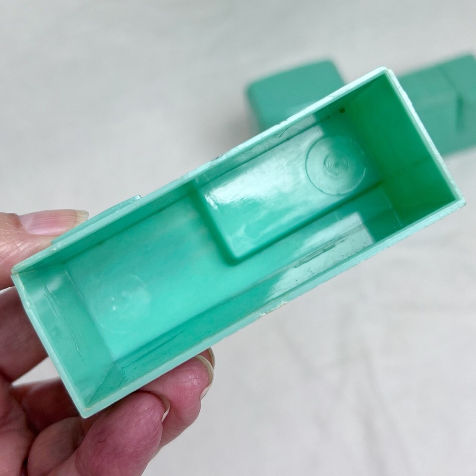 Vintage Plasco Dollhouse Furniture Sea Green Kitchen Set Sink Fridge