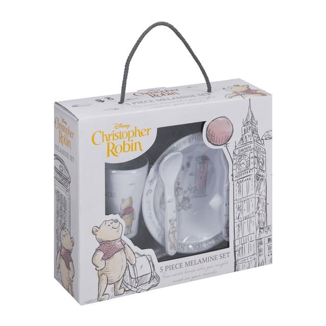 Winnie The Pooh Piglet Melamine Crockery Set 5 Pc Christopher Robin Collection Winnie The Pooh Piglet Melamine Crockery Set 5 Pc Christopher Robin Collection