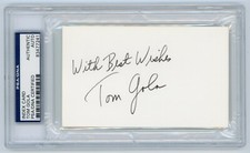 Tom Gola Signed Index Card (PSA) La Salle College Basketball HOF Warriors Knicks