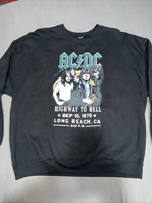 AC DC By GTS Digital  Retro Gildan Heavy Blend  Sweatshirt Men s 2XL Black -3425