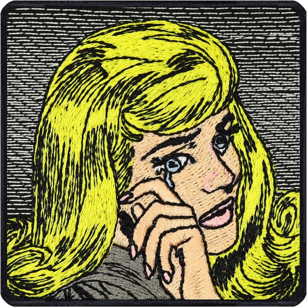Comic AufnäHer AufbüGler Crying Woman Patch Applikation Zum AufbüGeln 70X70Mm-image