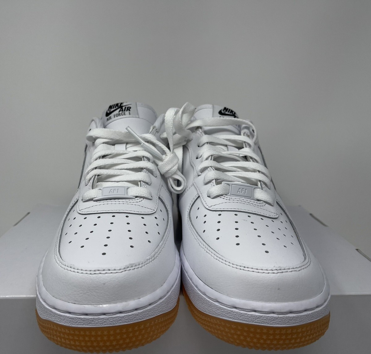 NIKE AIR FORCE 1 LOW ID BY YOU WHITE GUM WOMENS SZ 9.5 — MENS SZ 8