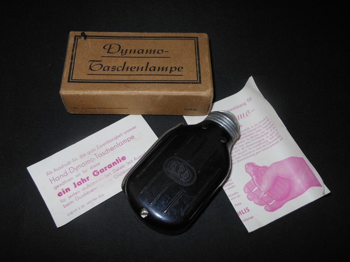 ＷＷ2 Deutsche Wehrmacht Dynamo-Licht WW2 German Wehrmacht Dynamo Feld Taschenlampe - FIELD FLASHLIGHT
