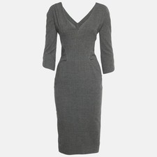 Alexander McQueen Grey Wool Mini Dress S