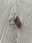 Vintage Mexico 925 Sterling Silver Size 8 Natural Red Jasper Ring — photo 10