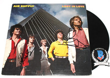 AIR SUPPLY BAND SIGNED 'LOST IN LOVE' ALBUM LP VINYL RECORD BECKETT BAS COA
