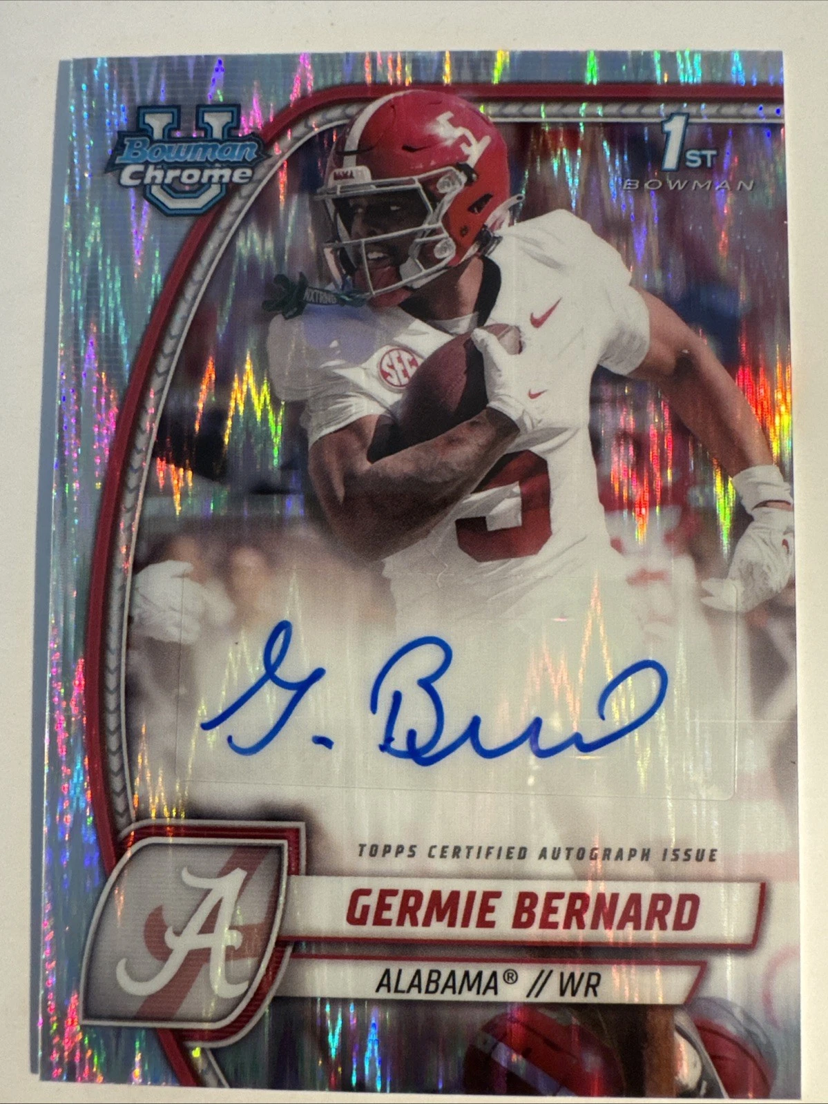 2024 Bowman University Chrome Germie Bernard (RC) Stealth Refractor Auto PA-GBE