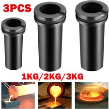 3Pc 1/2/3KG High Purity Graphite Crucible Smelting Tool Melting Crucible Cup US
