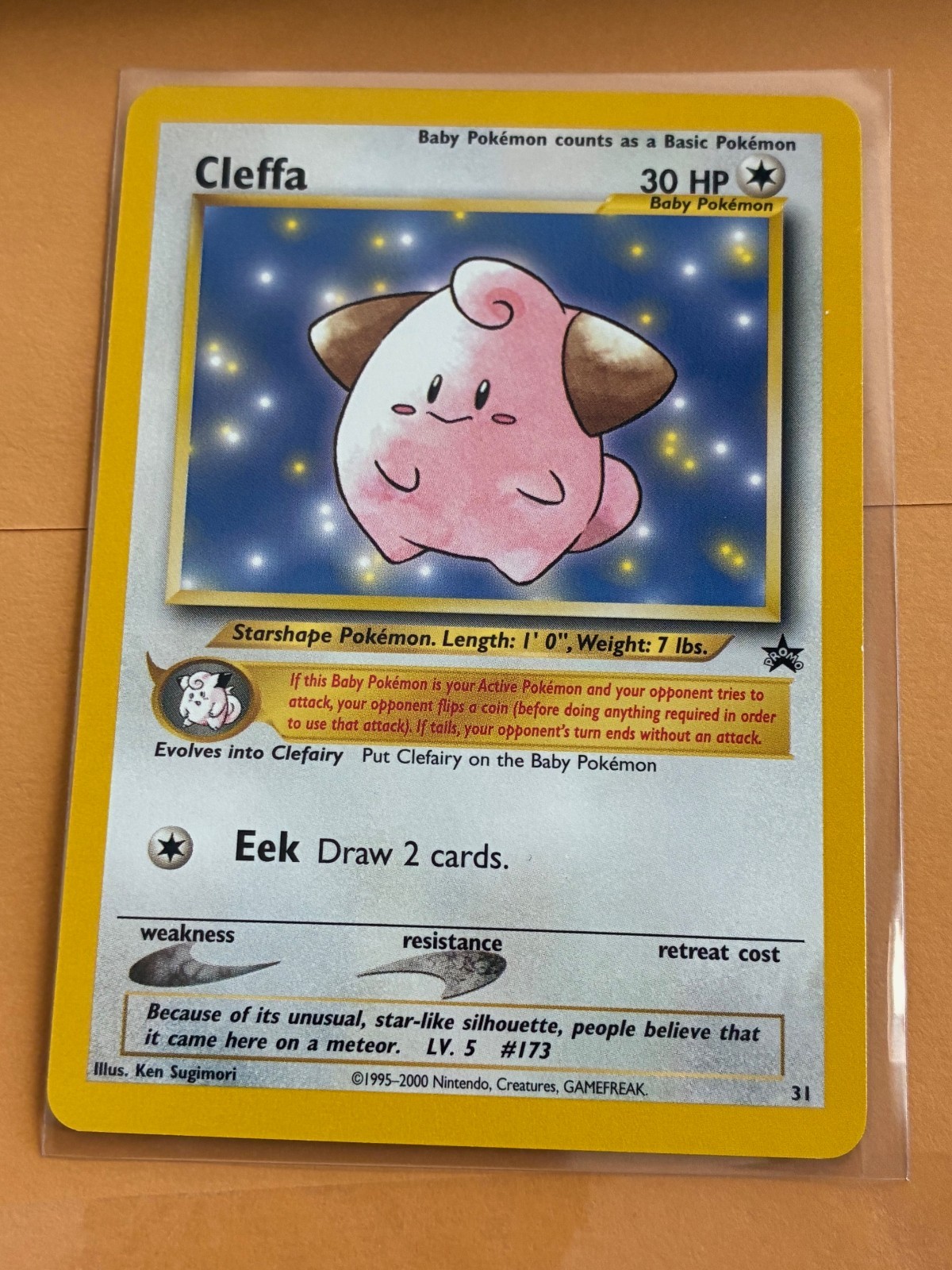 Cleffa 31 Promo Black Star Pokemon Card Excellent Condition