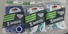 3 Packs With 3 Fruit of the Loom Boys Cotton Briefs, Size 2-3T.
