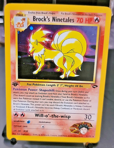Brock's Ninetales Gym Challenge Holo Rare 1st Edition - LP - Vintage Pokemon