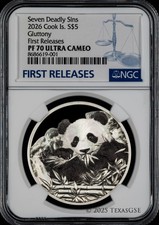 2026 Cook Islands $5 1oz Silver Seven Deadly Sins - Gluttony NGC PF70 FR