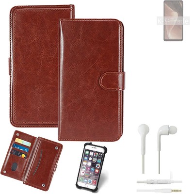 Handy Hülle für Sharp Aquos Sense7 Plus + Earphones Flip Case Schutzhülle Kla