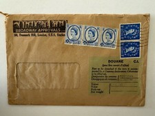 Vintage Young Queen Elizabeth II Cover Blue 1d & 4d Postage Stamps GB England