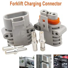Pair Of FOR Anderson 50 Amp 600V/6 Grey Forklift Cable Power-Connectors
