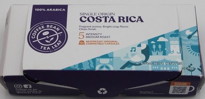 Coffee Bean & Tea Leaf Single Origin Costa Rica Nespresso Capsule 10ct Med Roast