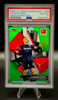 2020 Finest Bundesliga Florian Wirtz Refractor Green RC #/99 Leverkusen PSA 10