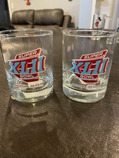 2 Super Bowl XLll High Ball Glasses 2/3/09, 4 1/2  Tall, New