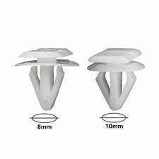 30Pcs Universal 8-0.39in Hole Door Panel Clips Fastener White Plastic Trim Rivet