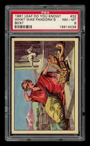 1961 Leaf Do You Know? Set-Break # 32 What Was Pandora's Box? PSA 8 NM-MT