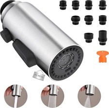  LUH Metal Kitchen Faucet Spray Head 3-Function Pull Down Brushed Nickel