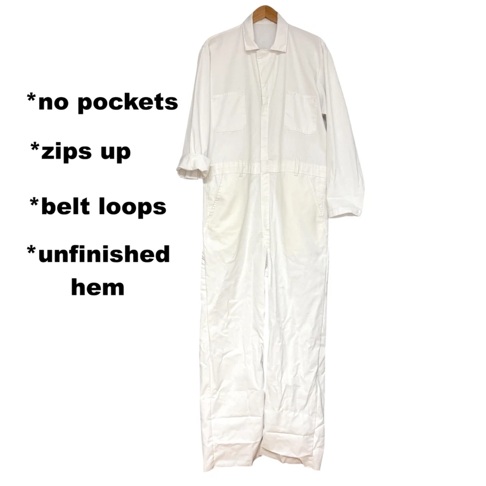 unisex coveralls RED KAP  44/XL  poly cotton white artist utility gorpcore zips - Image 4 of 4