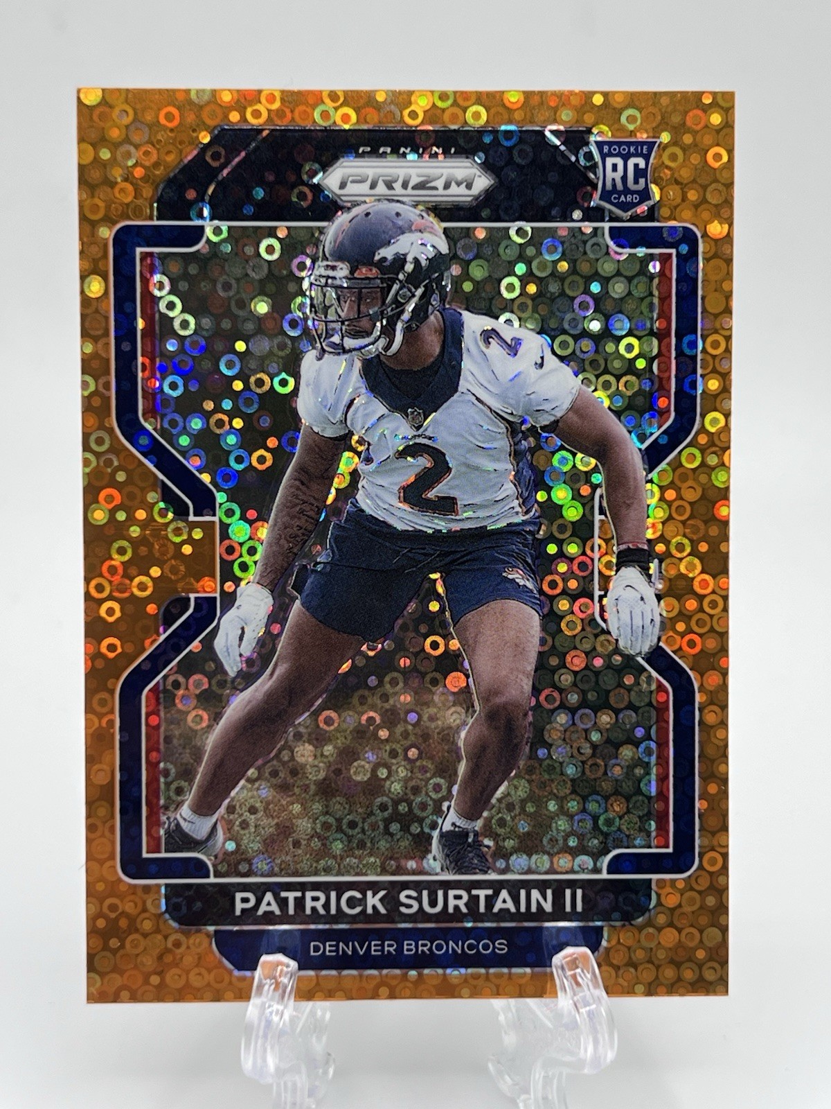 2021 Panini Prizm - Rookie Patrick Surtain II #374 Orange Disco Prizm (RC)