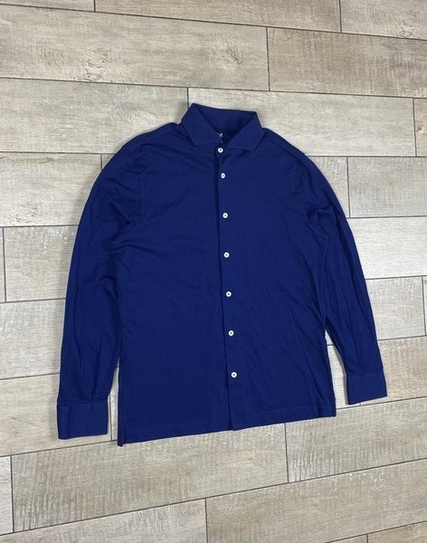 Men Boggi Milano Shirt Navy Cotton 40 /L / 48 #63GE
