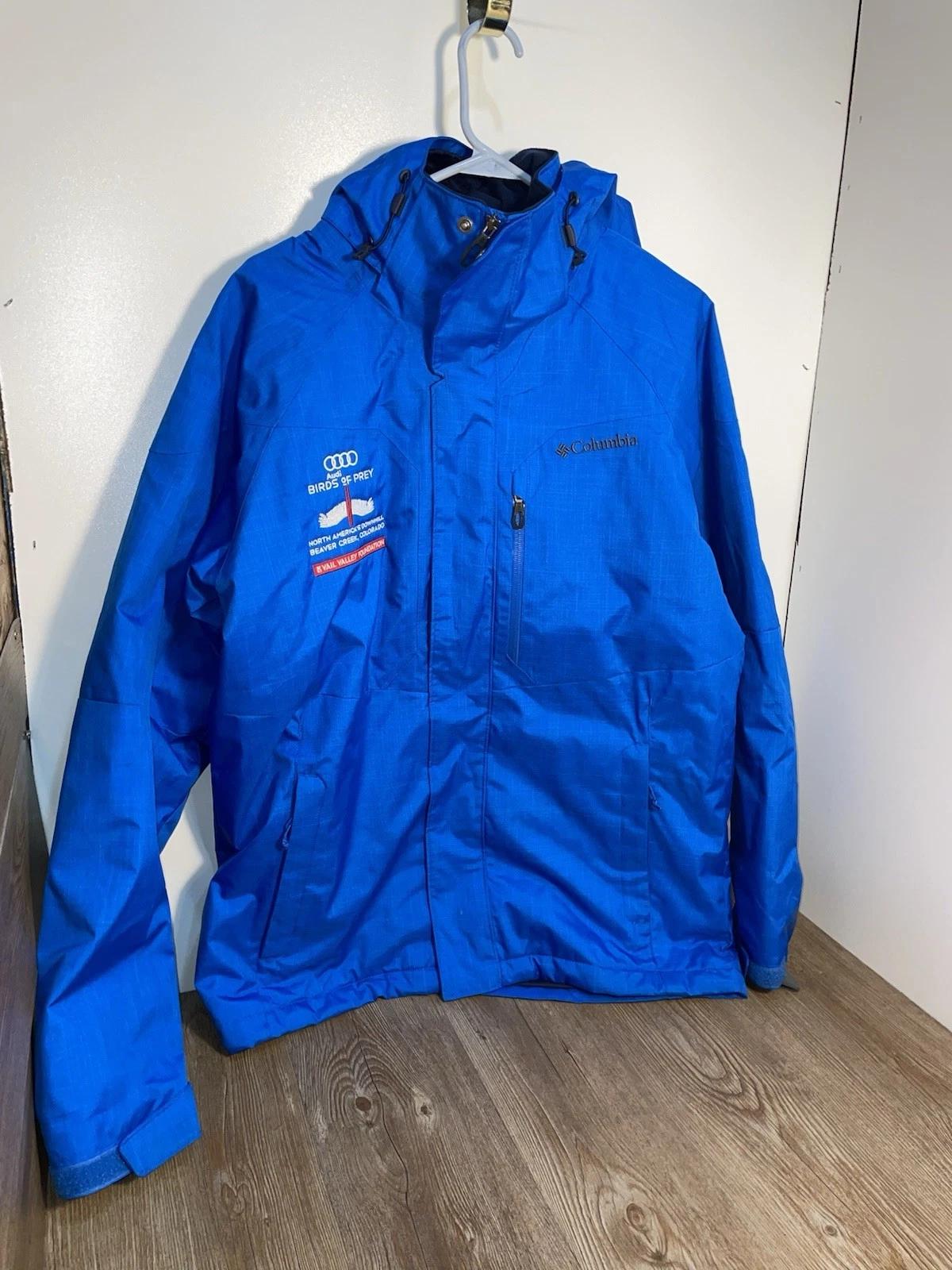 Columbia Jacket Blue Omni-Heat Birds Of Prey Audi Size Medium