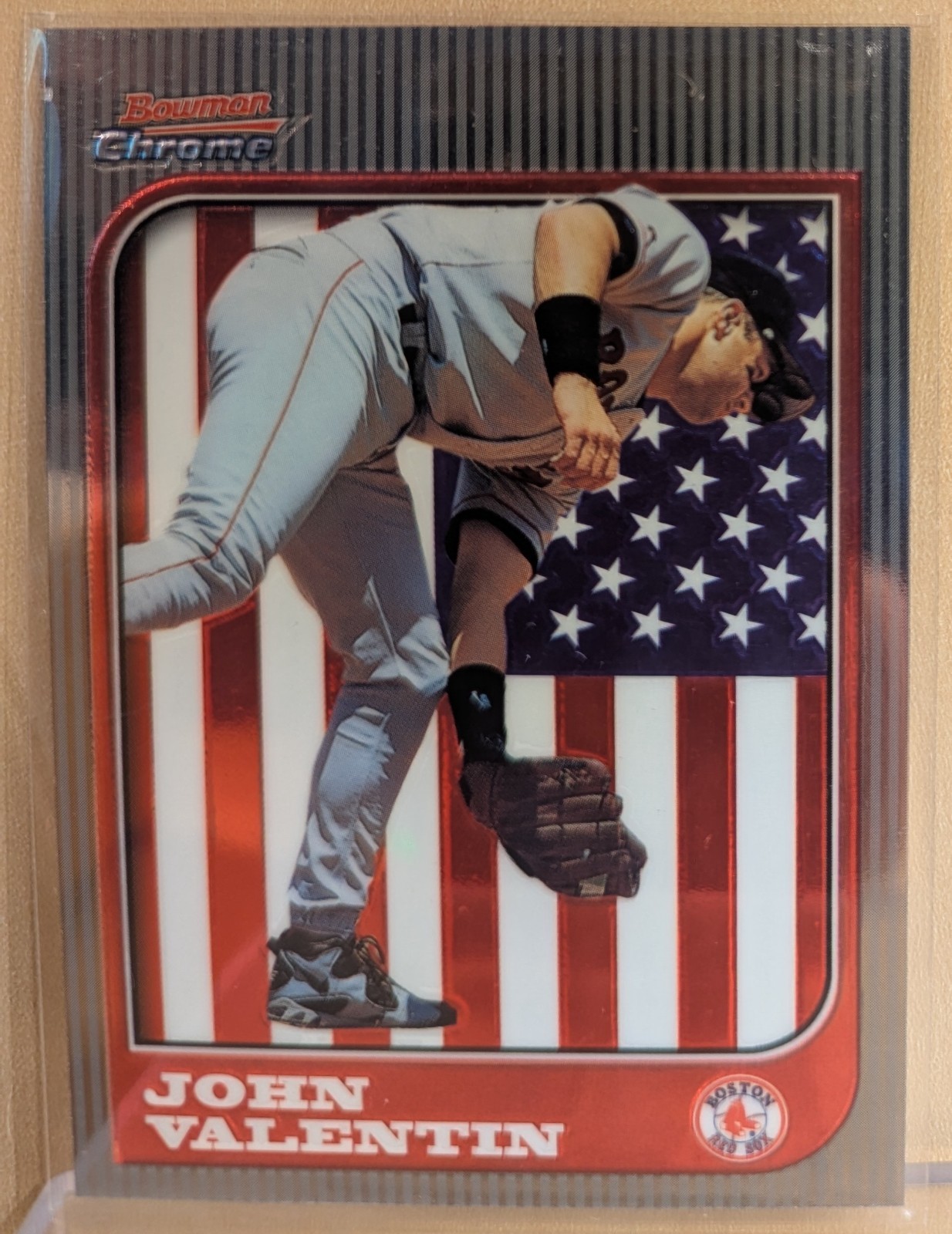 1997 Bowman Chrome INTERNATIONAL 15 John Valentin Red Sox RARE USA FLAG PARALLEL